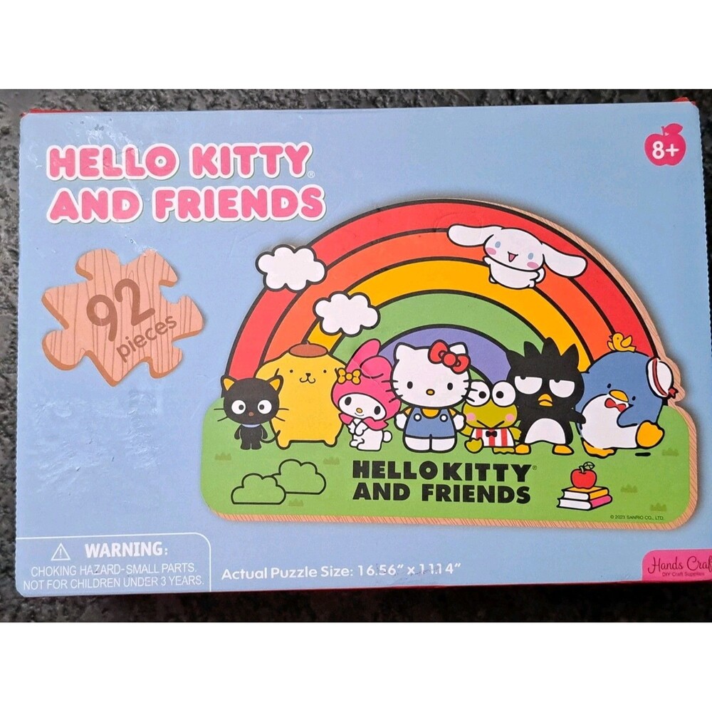 Hands Craft Sanrio Hello Kitty and Friends Wooden Jigsaw Puzzle Rainbow 92 pcs